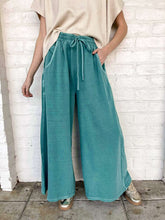 Load image into Gallery viewer, Around Town Teal Terry Washed Pants