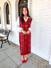 Load image into Gallery viewer, Queen Of Sparkles Red 3D Holly &amp; Candy Cane Knit Midi Dress
