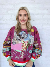 Load image into Gallery viewer, Queen Of Sparkles Maroon Multi Cats In Santa’s Sleigh Sweatshirt