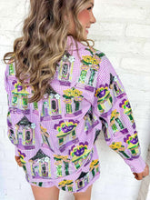 Load image into Gallery viewer, Queen Of Sparkles Diamond Mardi Gras Porches Button Up