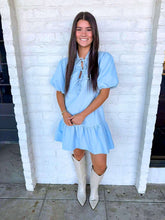 Load image into Gallery viewer, Classy Viewings Blue Twill Dress