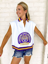 Load image into Gallery viewer, Queen Of Sparkles Licensed LSU Striped Collar Mascot Tank