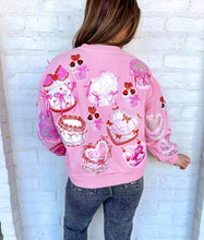 Load image into Gallery viewer, Queen Of Sparkles Light Pink Cakes and Pastries Sweatshirt