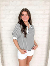 Load image into Gallery viewer, Gingham Goodness Navy Top