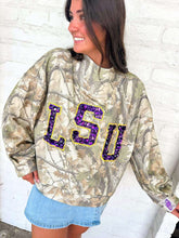 Load image into Gallery viewer, Queen Of Sparkles Camo LSU Mock Neck Sweatershirt