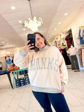 Load image into Gallery viewer, Give Thanks Latte Gingham Pullover