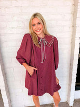 Load image into Gallery viewer, Walk Around The Park Burgundy Dress