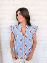 Load image into Gallery viewer, THML Lobster Stripe Blue Top