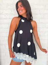 Load image into Gallery viewer, Look At Me Black Polka Dot Top