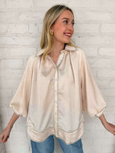 Load image into Gallery viewer, Enough Talking Cream Top