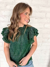 Load image into Gallery viewer, THML Holiday Chaos Green Top
