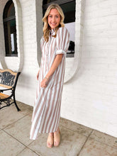 Load image into Gallery viewer, New Start Taupe Stripe Dress