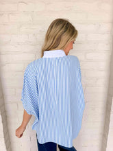 Load image into Gallery viewer, Fair Enough Light Blue Stripe Top
