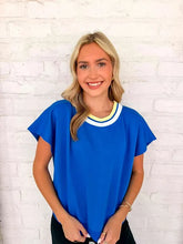 Load image into Gallery viewer, Smooth Going Blue Shirt Sleeve Top