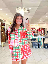 Load image into Gallery viewer, Queen Of Sparkled Red, Green, Ivory Plaid Skort