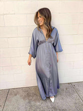 Load image into Gallery viewer, Date Night Grey Kimono Maxi Dress