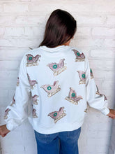 Load image into Gallery viewer, Jordan Amanda Pink Multi Christmas Sleigh Sweater