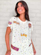 Load image into Gallery viewer, Queen Of Sparkles Licensed LSU Multi Rhinestone Scattered Logo Tee
