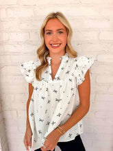 Load image into Gallery viewer, Bow Print White Top