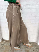Load image into Gallery viewer, Around Town Mocha Terry Washed Pants