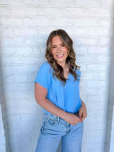 Load image into Gallery viewer, Simple Joy Light Blue Top