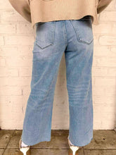 Load image into Gallery viewer, Imagine The Good High Rise Distressed Hem Crop Wide Leg Jean