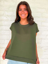 Load image into Gallery viewer, In A Daydream Dark Olive Scuba Top