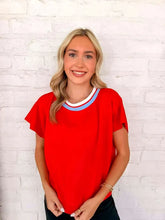 Load image into Gallery viewer, Smooth Going Red Shirt Sleeve Top