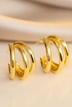 Load image into Gallery viewer, Double Circular Gold Hoops