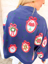 Load image into Gallery viewer, Queen Of Sparkles Navy Wallpaper Mockneck Sweatshirt