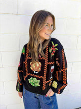 Load image into Gallery viewer, Queen Of Sparkles Black Checkered Thanksgiving Icon Sweater