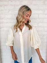 Load image into Gallery viewer, Show You Care Cream Rhinestone Top