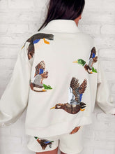 Load image into Gallery viewer, Queen Of Sparkles Flying Duck Mock Neck Sweatshirt