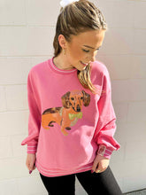 Load image into Gallery viewer, Queen Of Sparkles Hot Pink Dachshud Sweatshirt