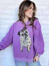 Load image into Gallery viewer, Queen Of Sparkles Light Purple Pug Sweatshirt