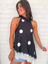 Load image into Gallery viewer, Look At Me Black Polka Dot Top