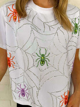 Load image into Gallery viewer, Jordan Amanda Multi Rhinestone Spider Web Tee