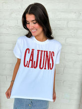 Load image into Gallery viewer, Jordan Amanda White &amp; Red Cajuns Top