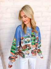 Load image into Gallery viewer, Queen Of Sparkles Dark Blue Multi Christmas Market Cardigan