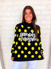 Load image into Gallery viewer, Queen Of Sparkles Black &amp; Green Polkadot Spooky Season Mockneck
