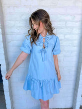 Load image into Gallery viewer, Classy Viewings Blue Twill Dress