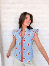 Load image into Gallery viewer, THML Lobster Stripe Blue Top
