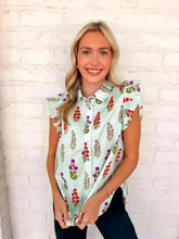 Load image into Gallery viewer, Floral Features Mint Mix Top
