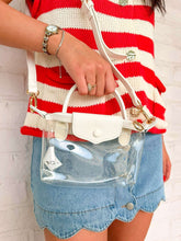 Load image into Gallery viewer, Gladys Clear White Game Day Crossbody Purse