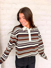 Load image into Gallery viewer, Miles On It Stripe Brown Top