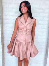 Load image into Gallery viewer, Texas Skies Blush Faux Leather Dress