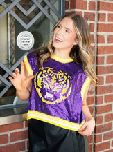Load image into Gallery viewer, Queen Of Sparkles Tiger Head Sequin Sweater Top