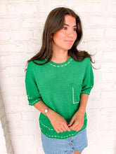 Load image into Gallery viewer, Stitch Your Way Green Top