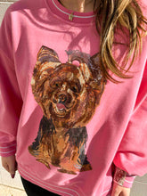 Load image into Gallery viewer, Queen Of Sparkles Hot Pink Yorkie Sweatshirt