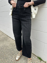 Load image into Gallery viewer, Closed Minded Black Crop Barrel Denim